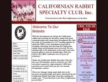 Tablet Screenshot of californianrabbitspecialtyclub.com